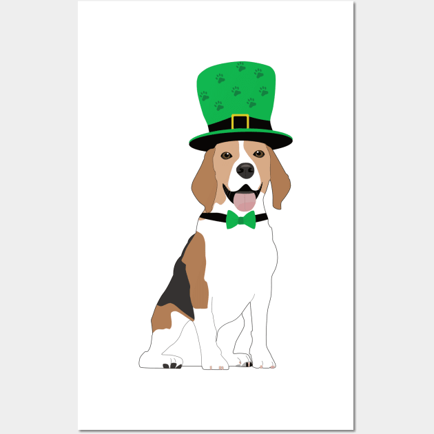 Dog celebrating saint patrick's day Wall Art by GiCapgraphics